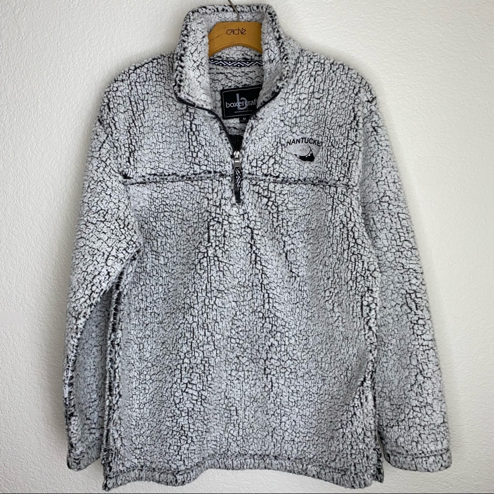 Oversized Nantucket Boxercraft Sherpa Quarter Zip Pullover